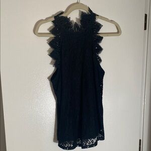 Elegant Black Lace Halter Top